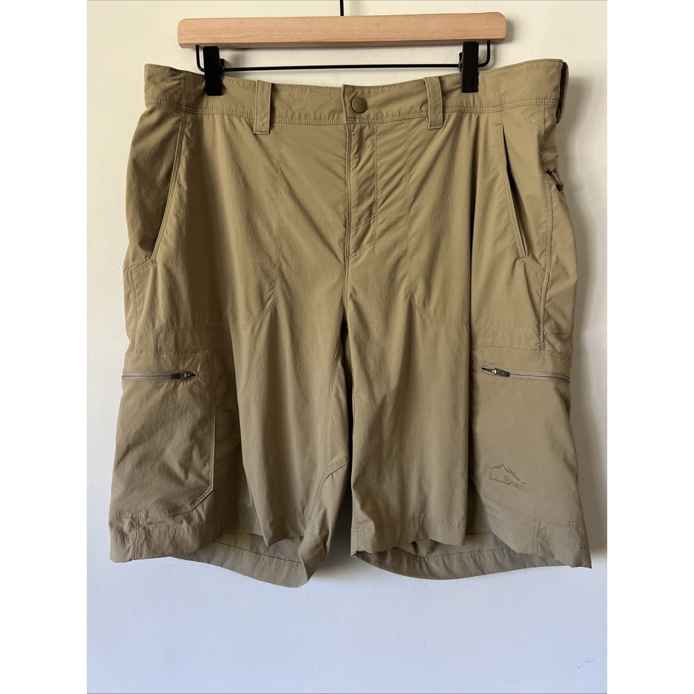 LL Bean Cresta Hiking Shorts Mens 35 Tan Khaki Camping Hiking Outdoors Gorpcore